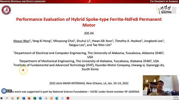 Performance Evaluation of Hybrid Spoke-type Ferrite-NdFeB Permanent Magnet Motor