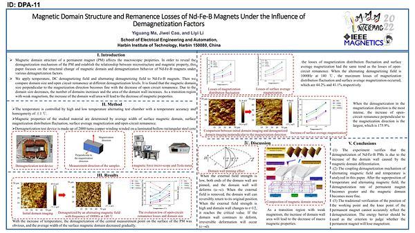 Magnetic Domain Structure and Remanence Losses of NdFeB Magnets Under the Influence of Demagnetization Factors