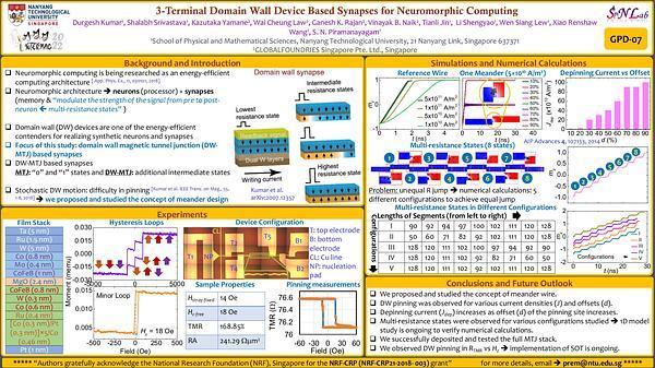 Terminal Domain Wall Device Based Synapses for Neuromorphic Computing