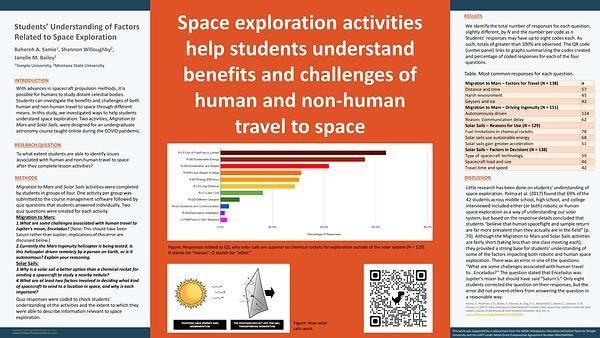 Students’ Understanding of Factors Related to Space Exploration