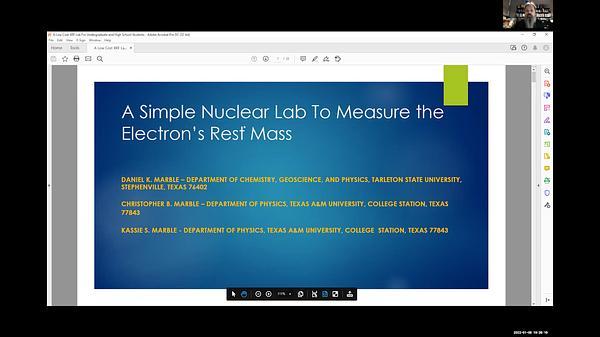 A Simple Nuclear Lab To Measure The Electron's Rest Mass