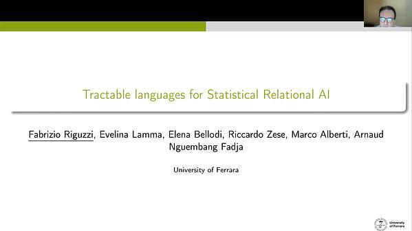 Tractable languages for Statistical Relational AI