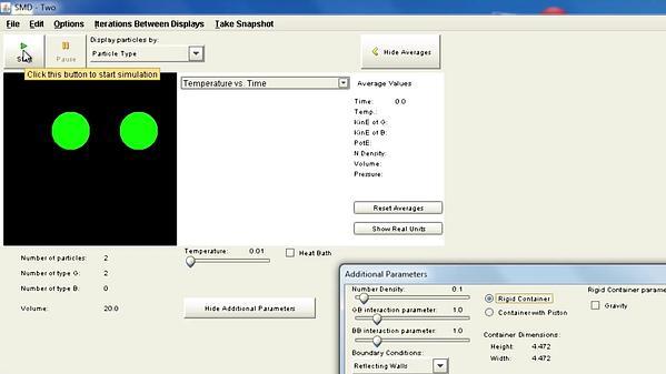 Molecular Dynamics MOOC 6.1.5. Soft Potential Function, VMDL Simulation