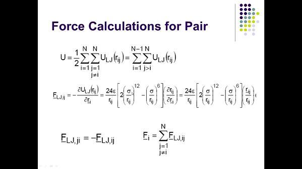 Molecular Dynamics MOOC 7.1.2. Force on Atoms: Nearest Neighbor