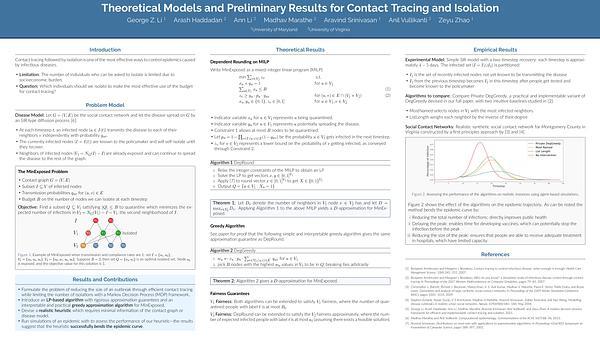 Theoretical Models and Preliminary Results for Contact Tracing and Isolation