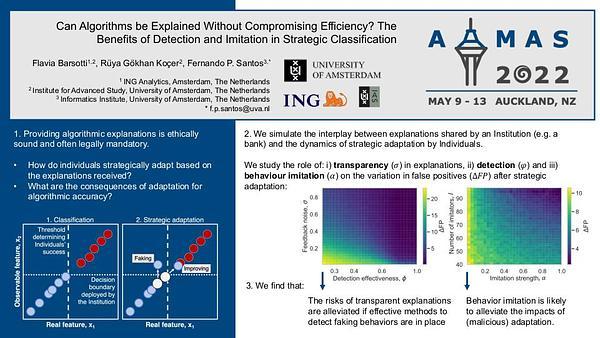 Can Algorithms be Explained Without Compromising Efficiency? The Benefits of Detection and Imitation in Strategic Classification