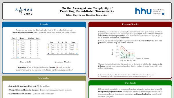 On the Average-Case Complexity of Predicting Round-Robin Tournaments