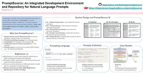 PromptSource: An Integrated Development Environment and Repository for Natural Language Prompts