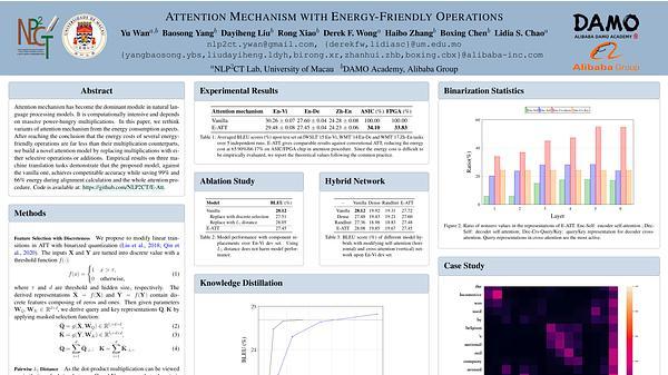 Attention Mechanism with Energy-Friendly Operations