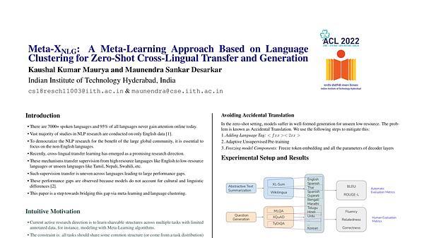 Meta-X$_NLG$: A Meta-Learning Approach Based on Language Clustering for Zero-Shot Cross-Lingual Transfer and Generation