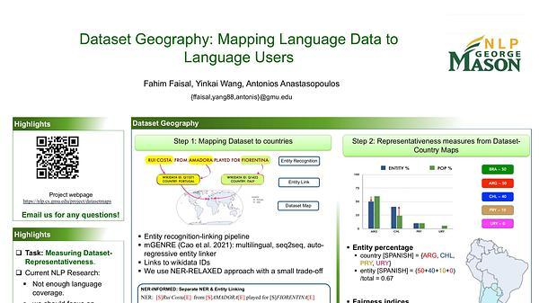 Dataset Geography: Mapping Language Data to Language Users