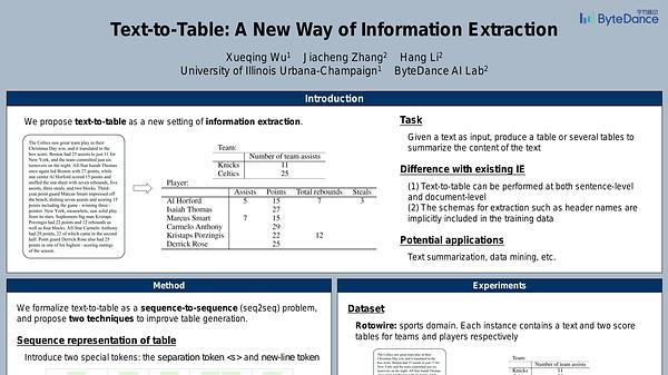 Text-to-Table: A New Way of Information Extraction