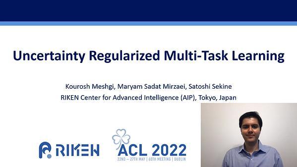 Uncertainty Regularized Multi-Task Learning