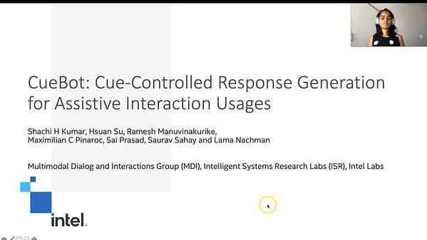 CueBot: Cue-Controlled Response Generation for Assistive Interaction Usages