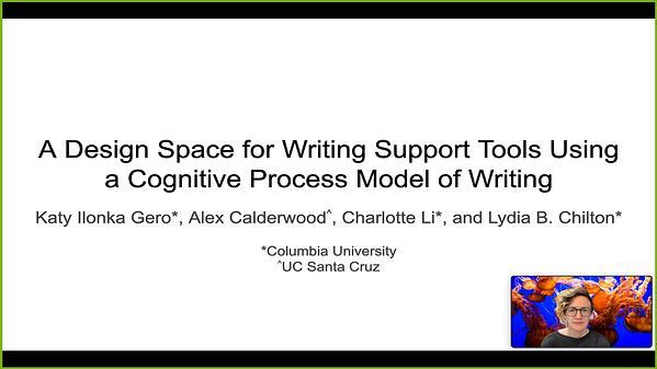 A Design Space for Writing Support Tools Using a Cognitive Process Model of Writing