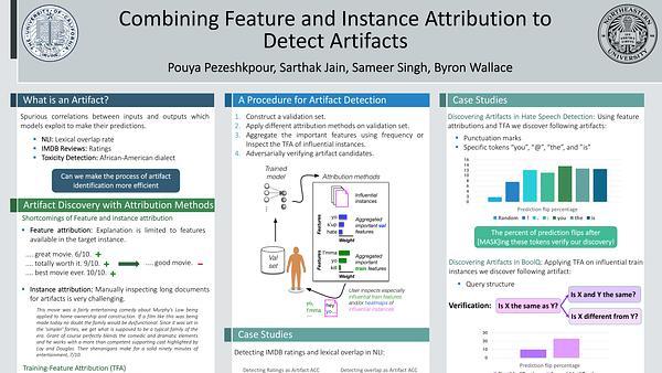 Combining Feature and Instance Attribution to Detect Artifacts