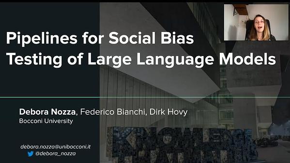 Pipelines for Social Bias Testing of Large Language Models