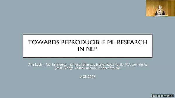 Towards Reproducible Machine Learning Research in Natural Language Processing Part 2