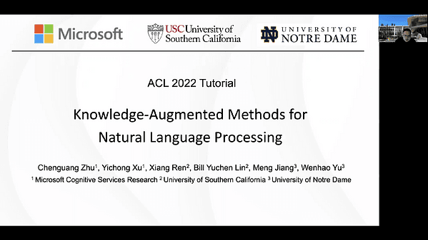 Knowledge-Augmented Methods for Natural Language Processing Part 1