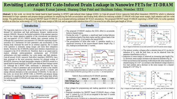 Revisiting Gate-Induced Drain-Leakage in Nanowire FETs for 1T-DRAM