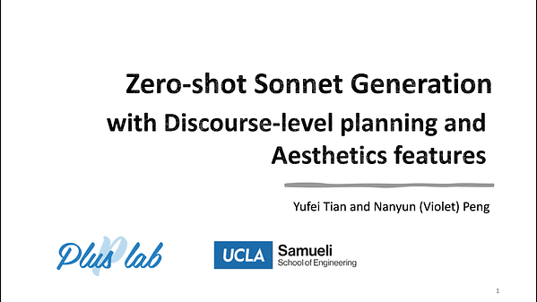 Zero-shot Sonnet Generation with Discourse-level Planning and Aesthetics Features