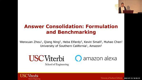 Answer Consolidation: Formulation and Benchmarking