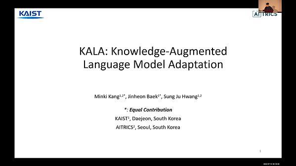 KALA: Knowledge-Augmented Language Model Adaptation