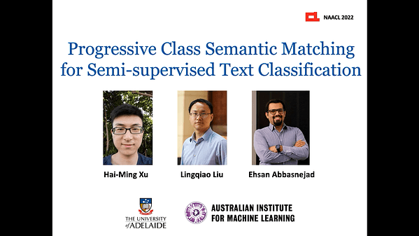 Progressive Class Semantic Matching for Semi-supervised Text Classification