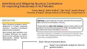 Identifying and Mitigating Spurious Correlations for Improving Robustness in NLP Models