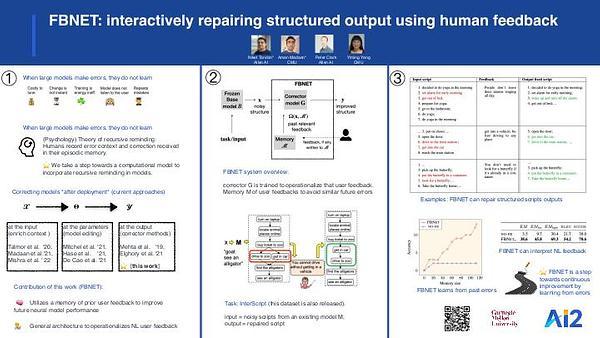 Learning to repair: Repairing model output errors after deployment using a dynamic memory of feedback