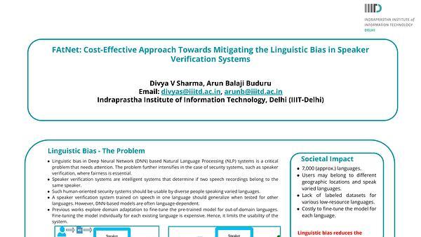 FAtNet: Cost-Effective Approach Towards Mitigating the Linguistic Bias in Speaker Verification Systems