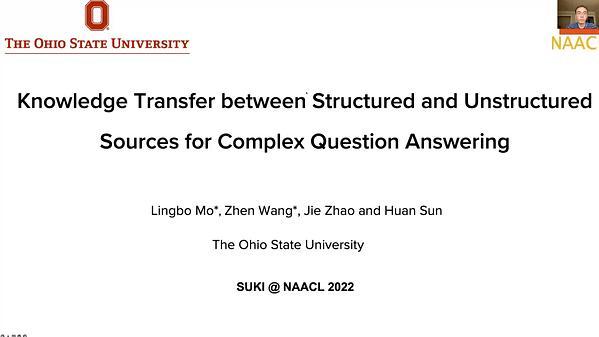 Knowledge Transfer between Structured and Unstructured Sources for Complex Question Answering