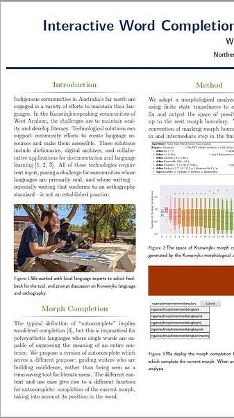 Interactive Word completion for Morphologically Complex Languages