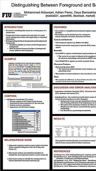 Distinguishing Between Foreground and Background Events in News