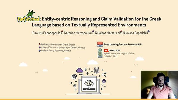 FarFetched: Entity centric Reasoning and Claim Validation for the Greek Language based on Textually Represented Environments