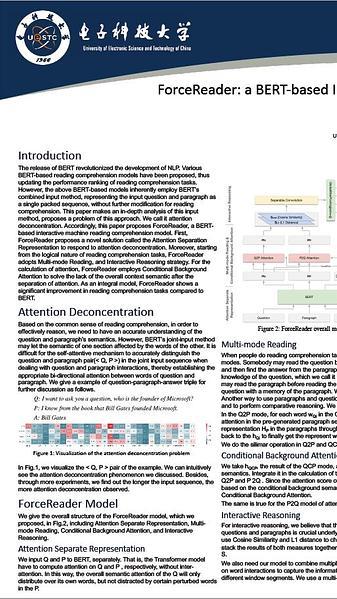 ForceReader: a BERT-based Interactive Machine Reading Comprehension Model with Attention Separation