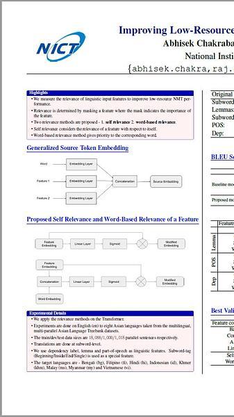 Improving Low-Resource NMT through Relevance Based Linguistic Features Incorporation