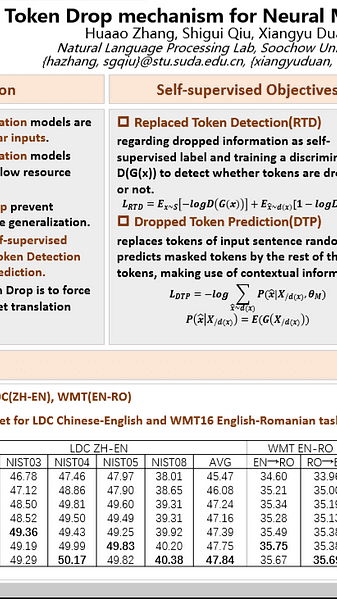 Token Drop mechanism for Neural Machine Translation