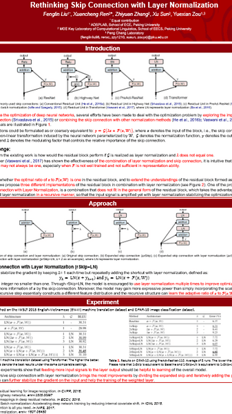 Rethinking Skip Connection with Layer Normalization