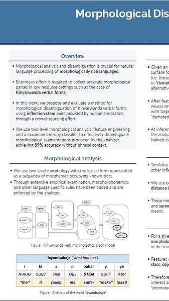 Morphological Disambiguation from Stemming Data