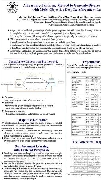 A Learning-Exploring Method to Generate Diverse Paraphrases with Multi-Objective Deep Reinforcement Learning