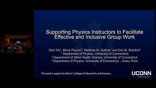 Supporting Physics Instructors to Facilitate Effective and Inclusive Group Work