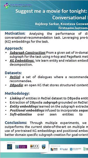 Suggest me a movie for tonight: Leveraging Knowledge Graphs for Conversational Recommendation