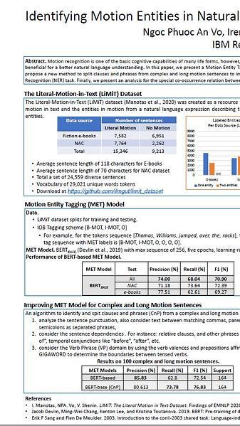 Identifying Motion Entities in Natural Language and A Case Study for Named Entity Recognition