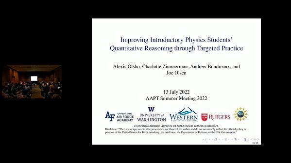 Improving Introductory Physics Students' quantitative Reasoning through Targeted Practice