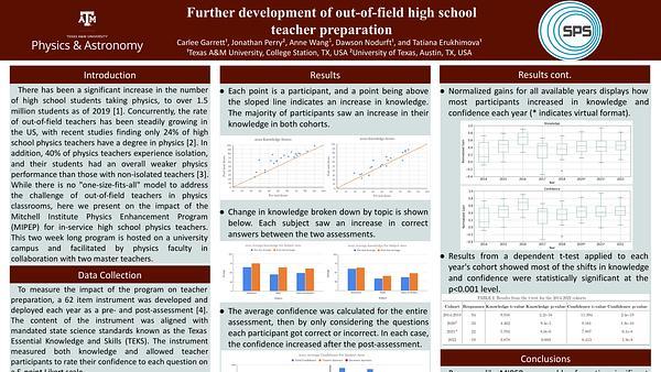 Further development of out-of-field high school teacher preparation