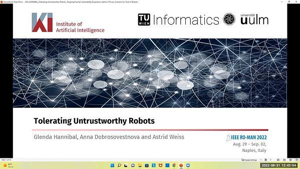 Tolerating Untrustworthy Robots: Studying Human Vulnerability Experience within a Privacy Scenario for Trust in Robots