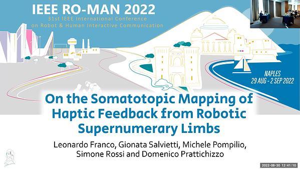 On the Somatotopic Mapping of Haptic Feedback from Robotic Supernumerary Limbs