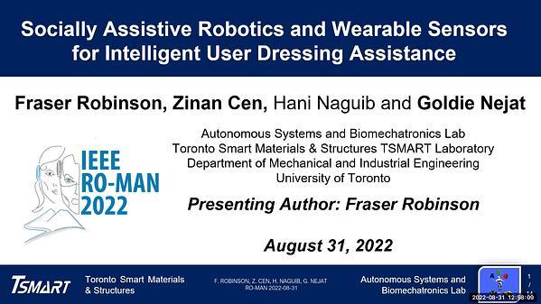 Socially Assistive Robotics and Wearable Sensors for Intelligent User Dressing Assistance