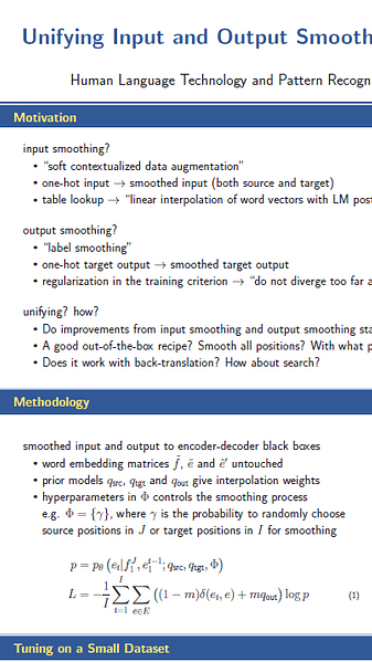 Unifying Input and Output Smoothing in Neural Machine Translation